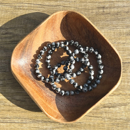 Snowflake Obsidian Bracelets